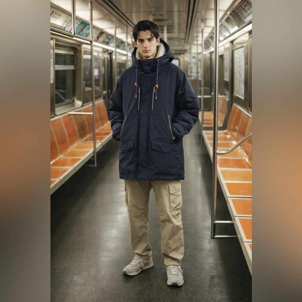 Nanamica GORE-TEX Long Down Coat Waterproof Insulated With Sherpa Neck